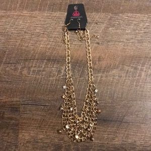 Paparazzi gold diamond necklace
